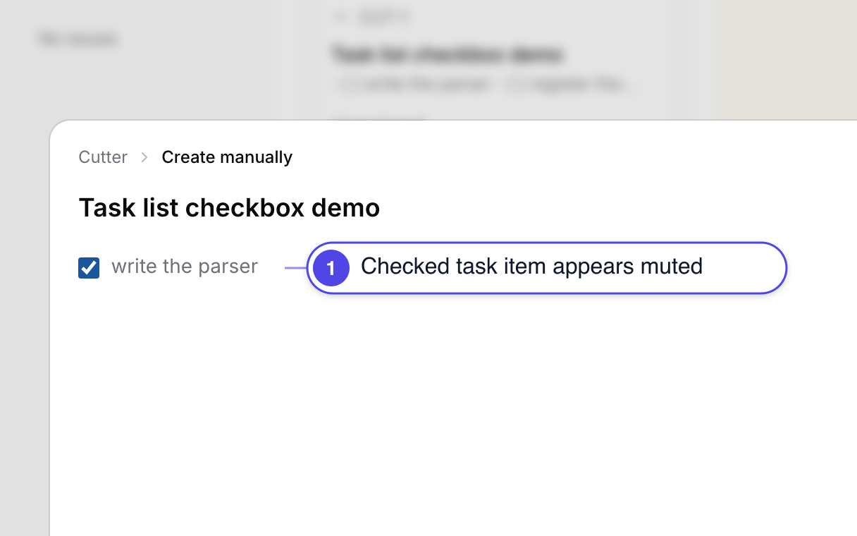 Toggle a task list item checkbox